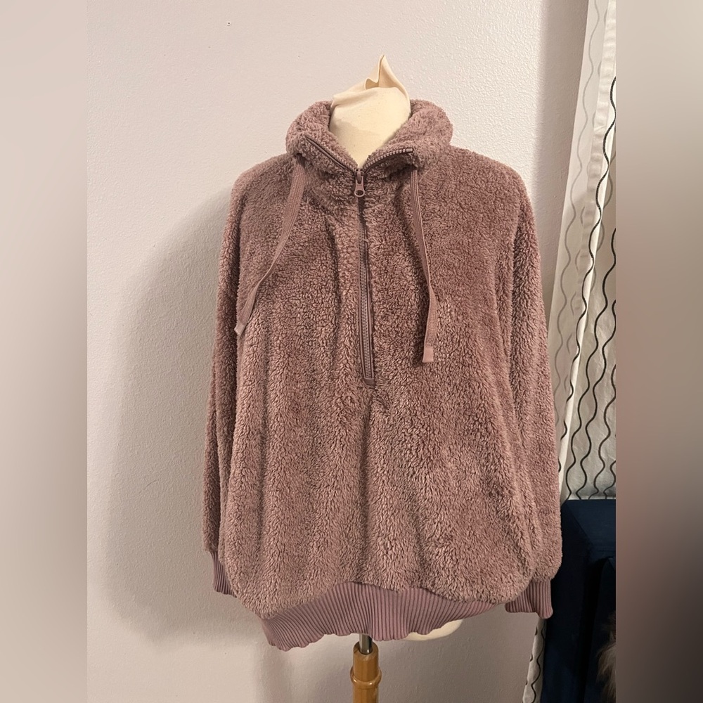 Cozy Mauve Fleece Hoodie
